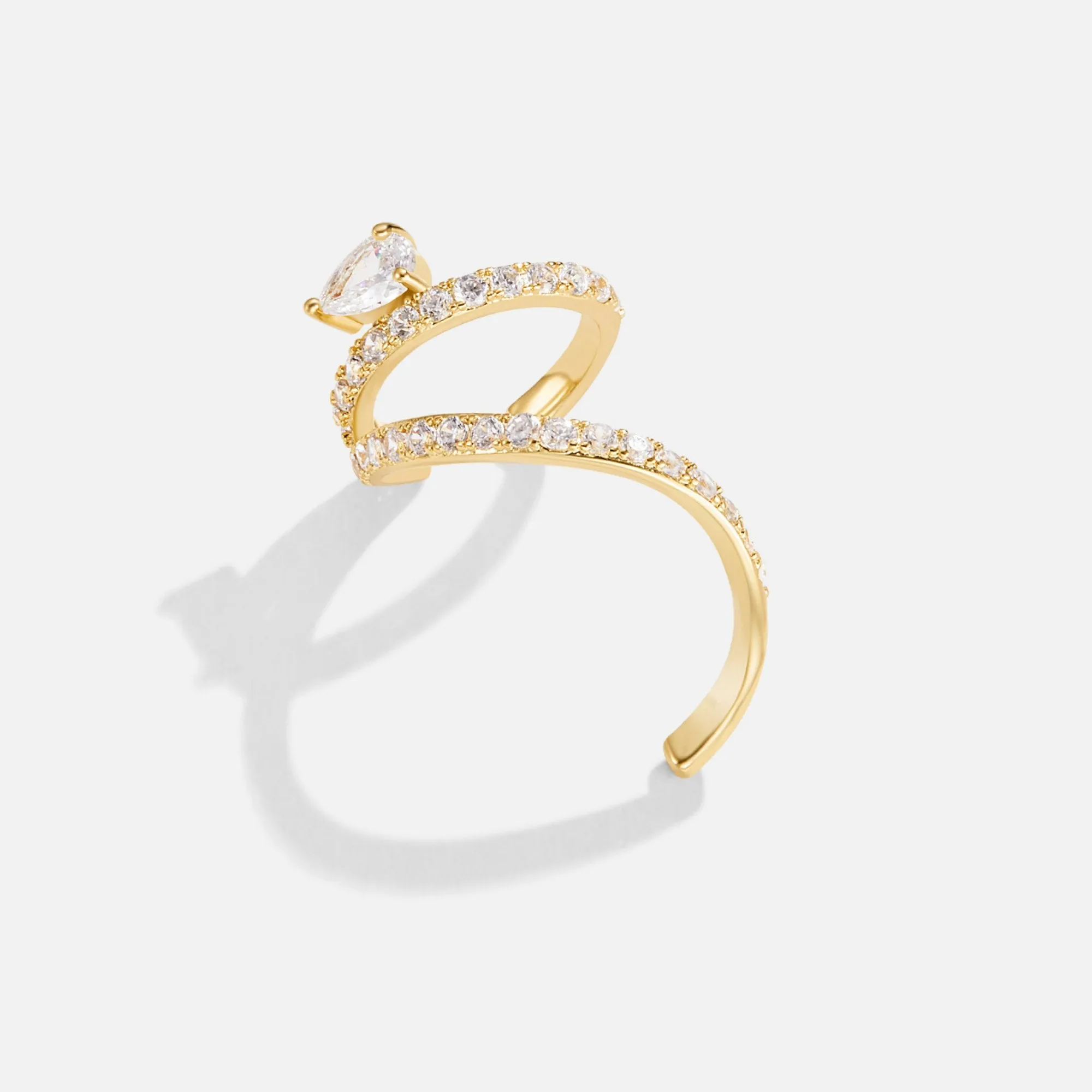 18K Gold Crystal Earring Cuff