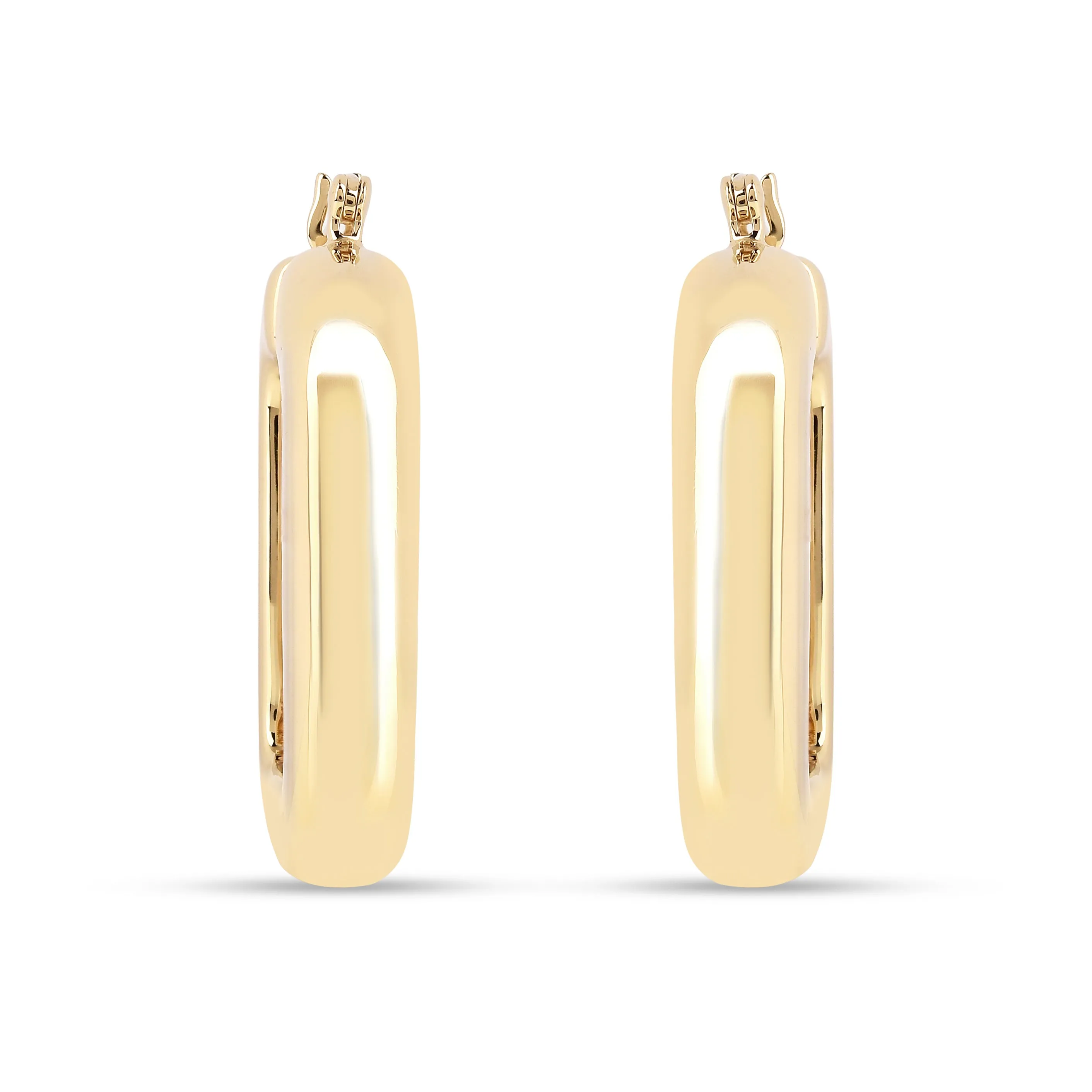 18K Gold Vermeil  Rectangular Hoop Earrings