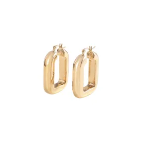 18K Gold Vermeil  Rectangular Hoop Earrings