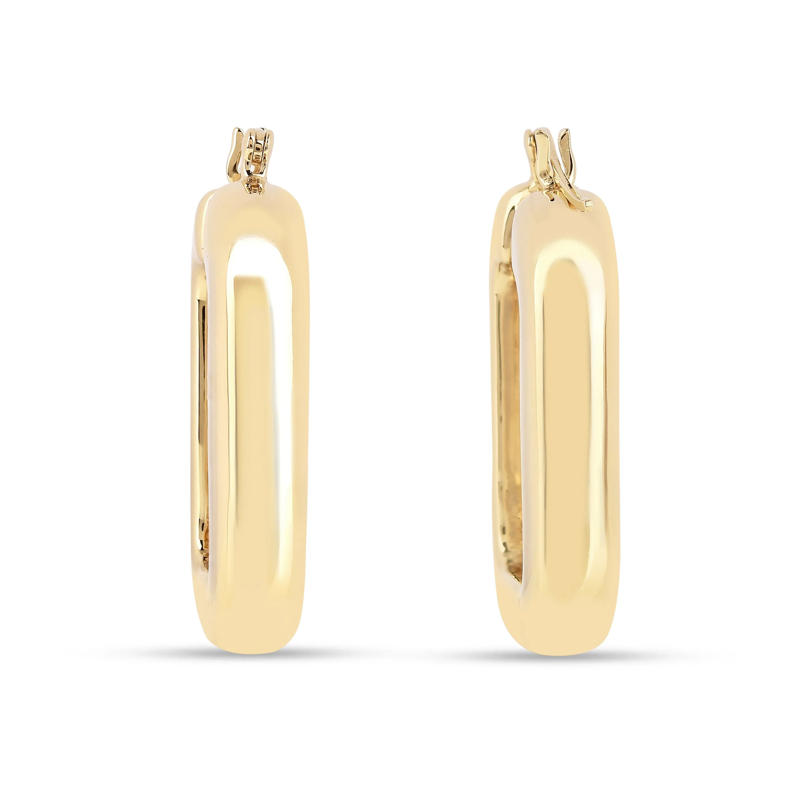 18K Gold Vermeil  Rectangular Hoop Earrings