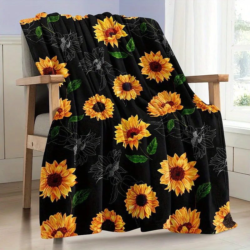 1pc Soft and Lightweight Sunflower Blanket for Adults - Perfect for Couches, Sofas, and Weddings - Ideal Gift for Anniversaries