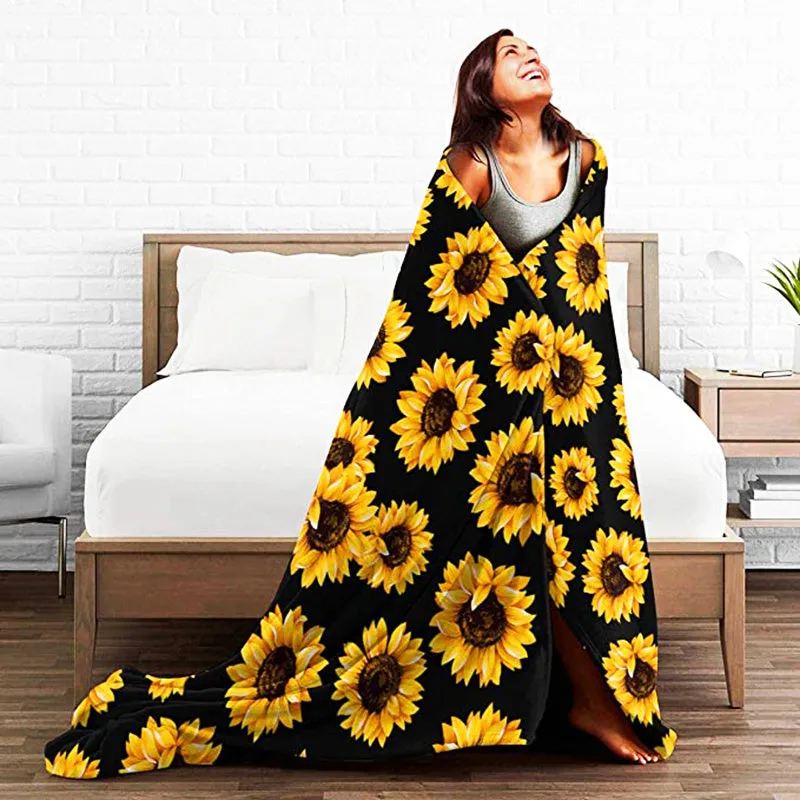 1pc Soft and Lightweight Sunflower Blanket for Adults - Perfect for Couches, Sofas, and Weddings - Ideal Gift for Anniversaries