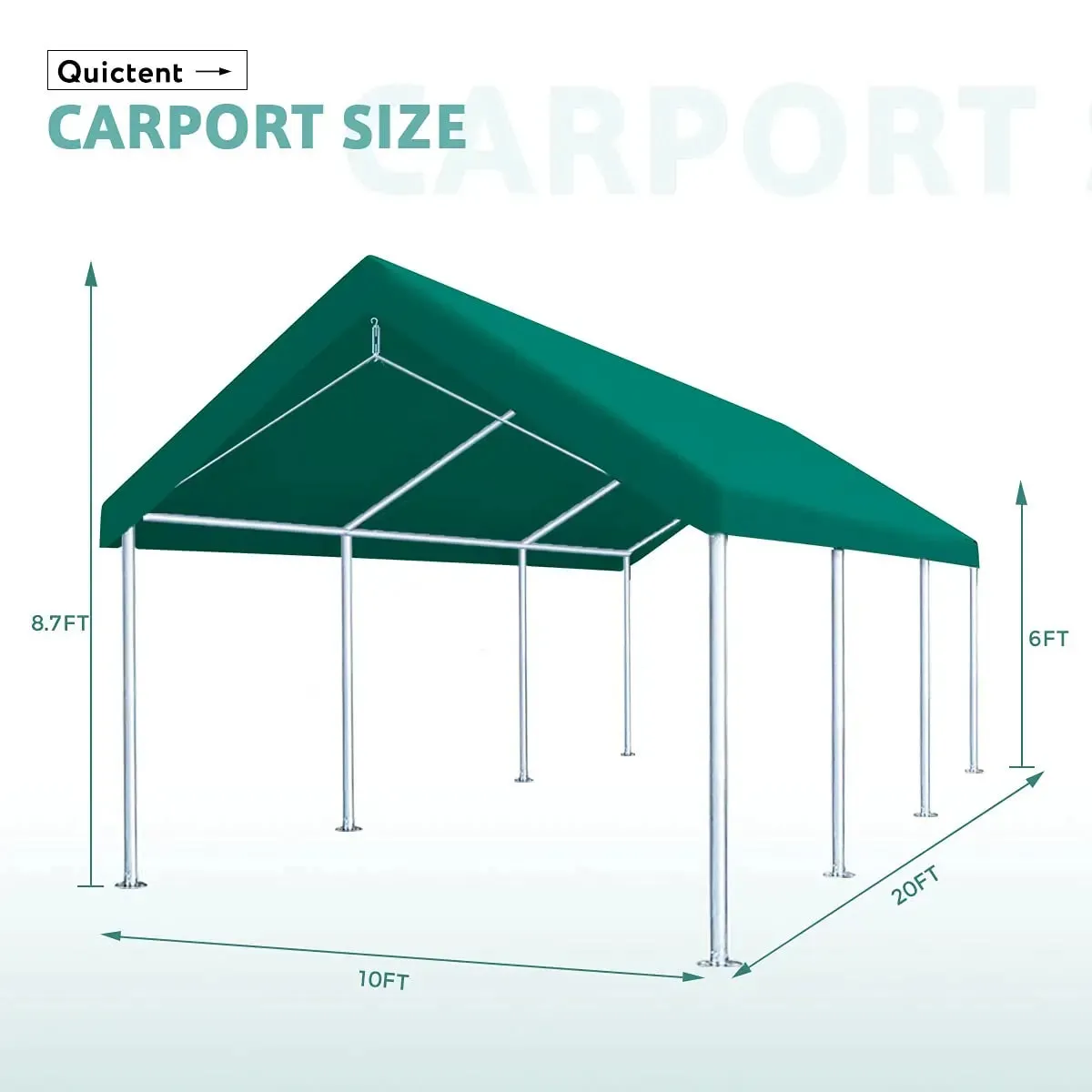 20' x 10' Upgraded Heavy-duty Carport Canopy