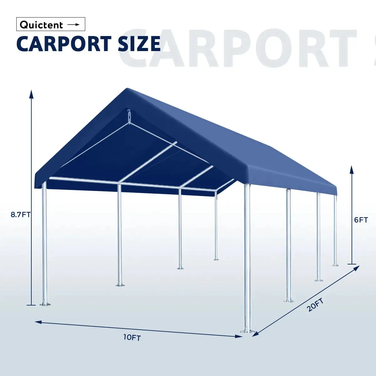 20' x 10' Upgraded Heavy-duty Carport Canopy