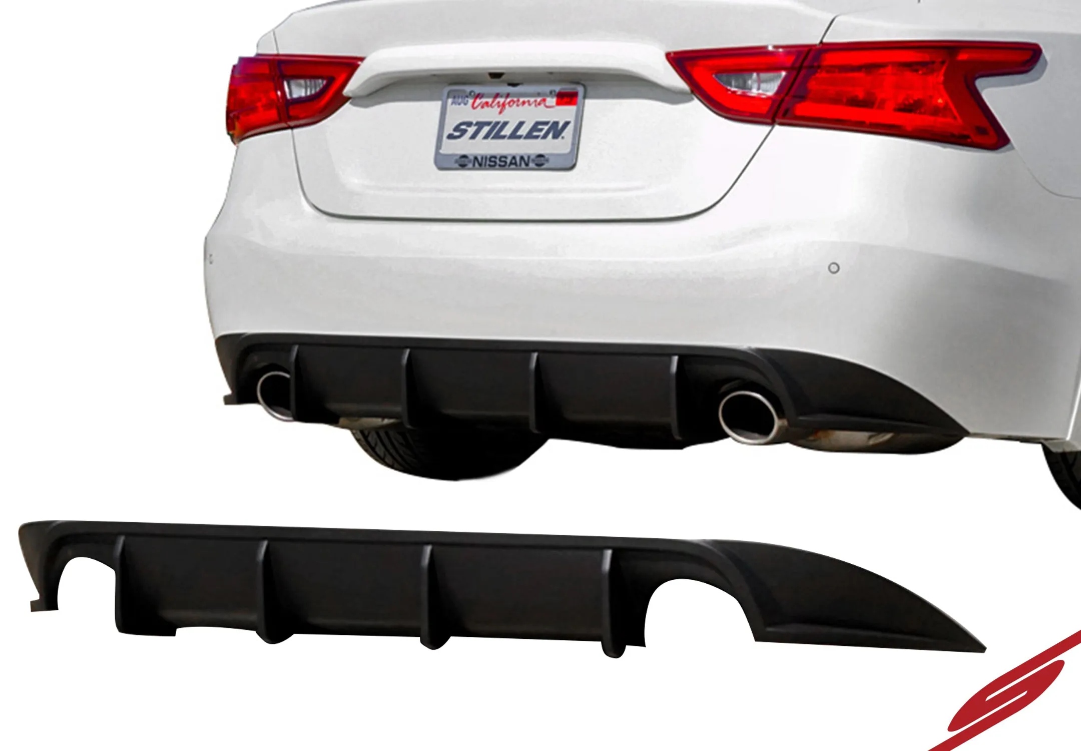 2016-2018 Nissan Maxima Rear Diffuser [Matte Black] - KB12818MB