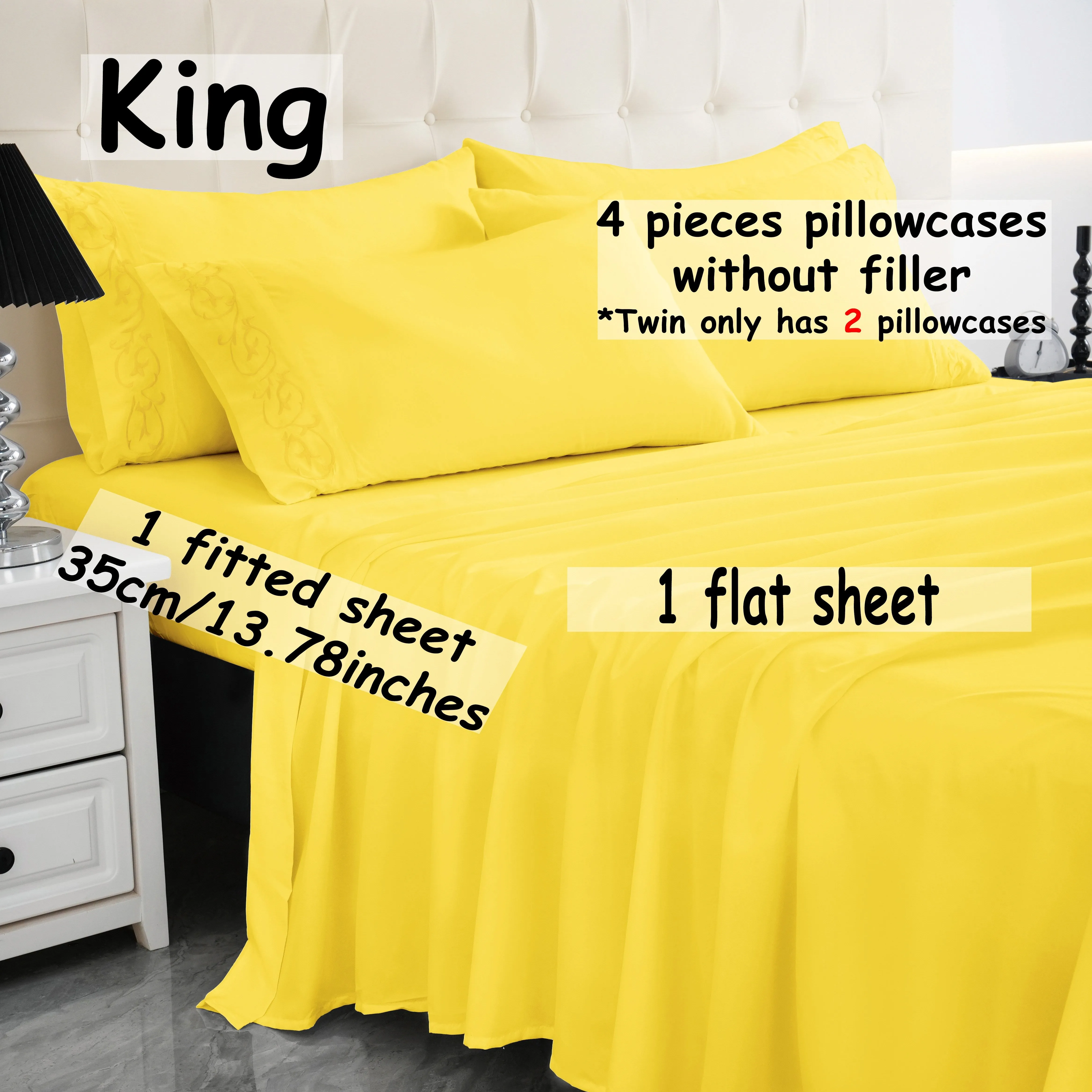 4/6pcs Luxurious Soft Solid Color Bedding Set with Elegant Embroidery, Deep Pocket Sheets for Optimal Fit - Ideal for All Seasons, Enhances Any Bedroom or Guest Room, Twin Full Queen King