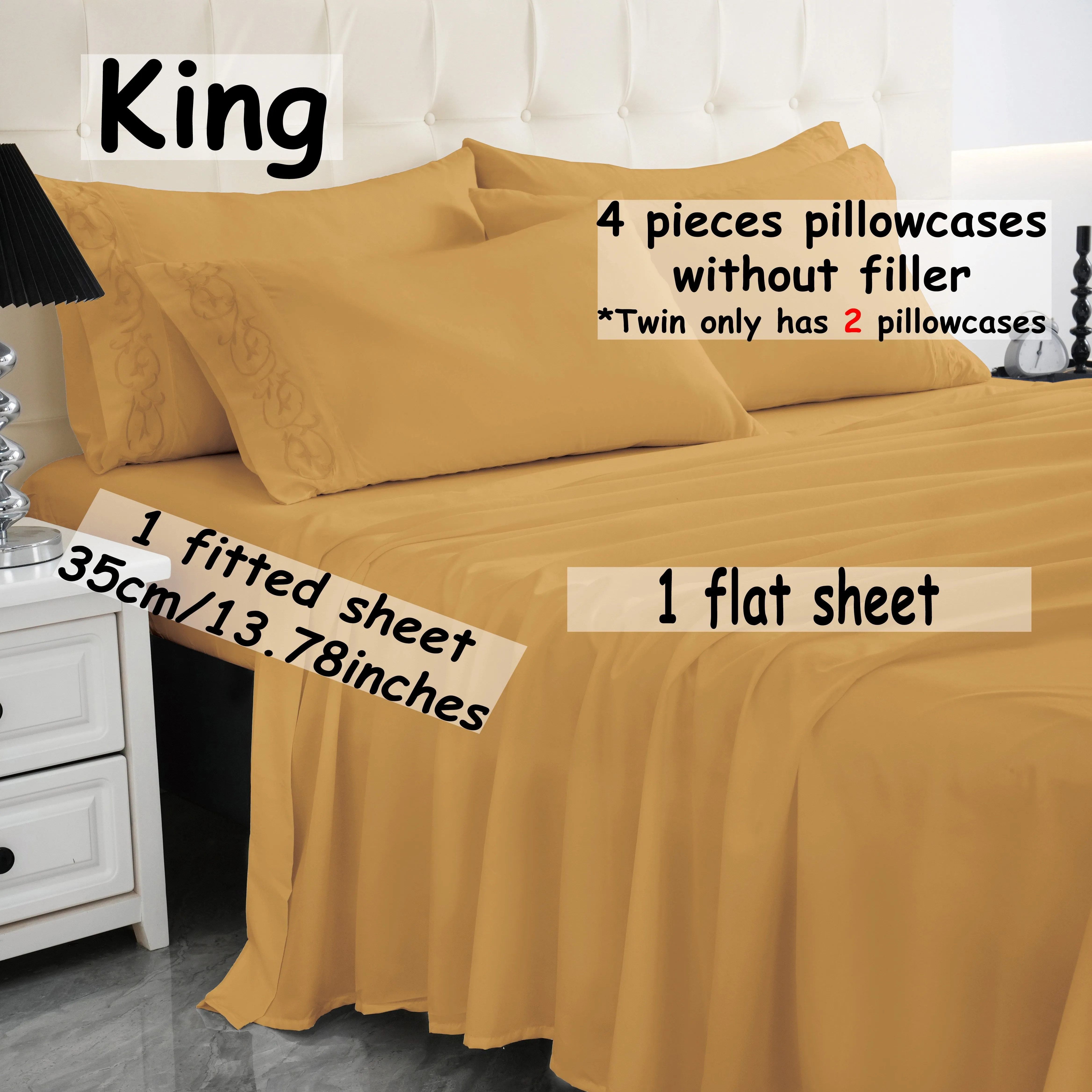 4/6pcs Luxurious Soft Solid Color Bedding Set with Elegant Embroidery, Deep Pocket Sheets for Optimal Fit - Ideal for All Seasons, Enhances Any Bedroom or Guest Room, Twin Full Queen King