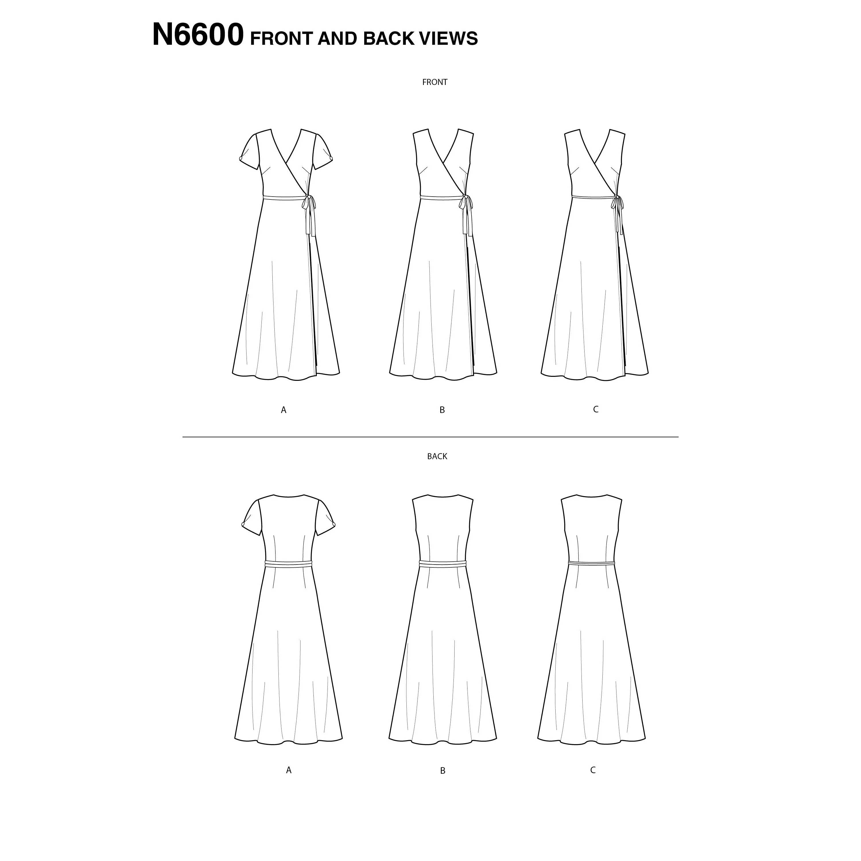 6600 New Look Sewing Pattern N6600 Misses' Wrap Dress