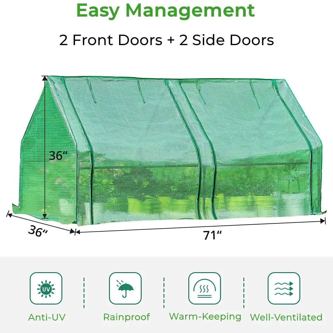 71"x 36" x 36" Mini Greenhouse