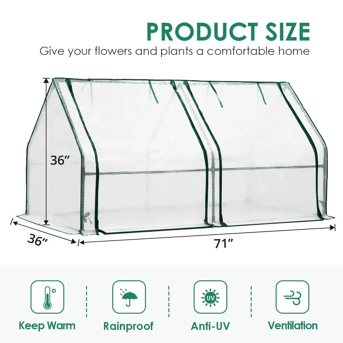 71"x 36" x 36" Mini Greenhouse