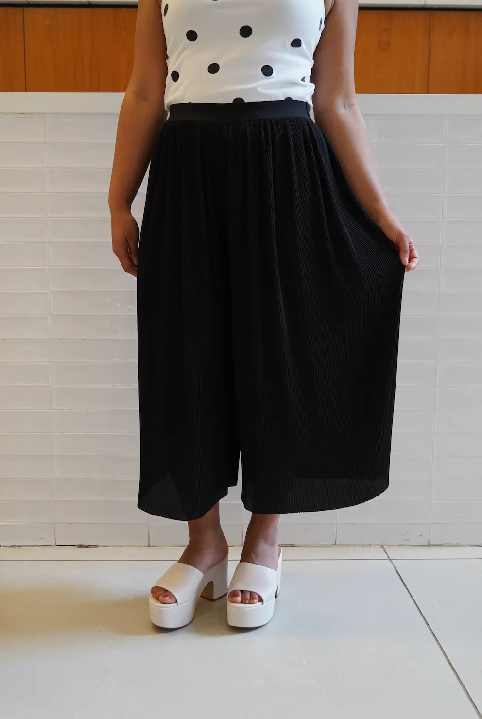 90s Accordion-Style Culottes - S/M