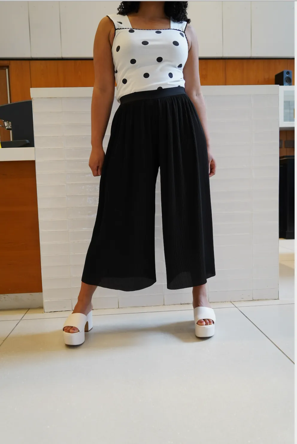 90s Accordion-Style Culottes - S/M