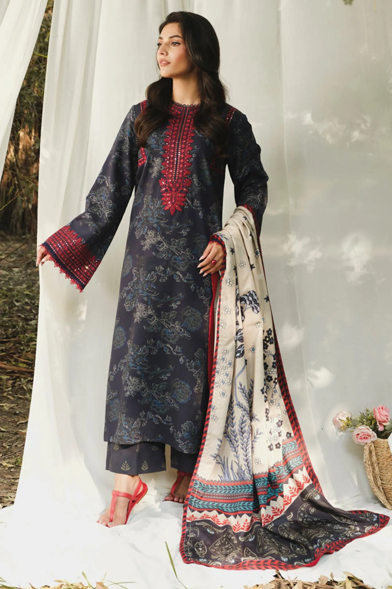 A Whimsical by Xenia Unstitched 3 Piece Winter Collection'2024-10-Mona