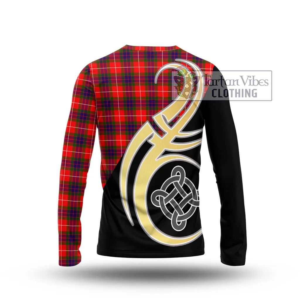 Abernethy Tartan Long Sleeve T-Shirt with Family Crest and Celtic Symbol Style