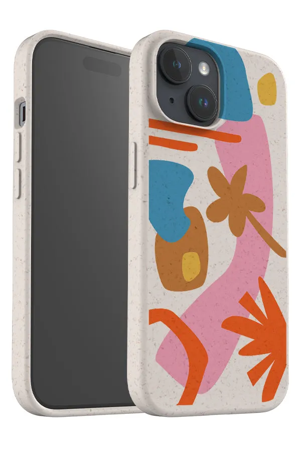 Abstract Nature Eco Bamboo Phone Case (Pink Blue)