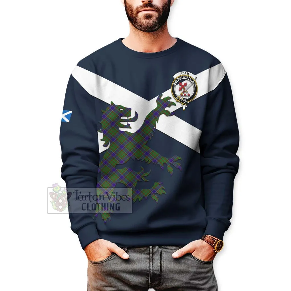 Adam Tartan Lion Rampant Sweatshirt  Proudly Display Your Heritage with Alba Gu Brath and Clan Name