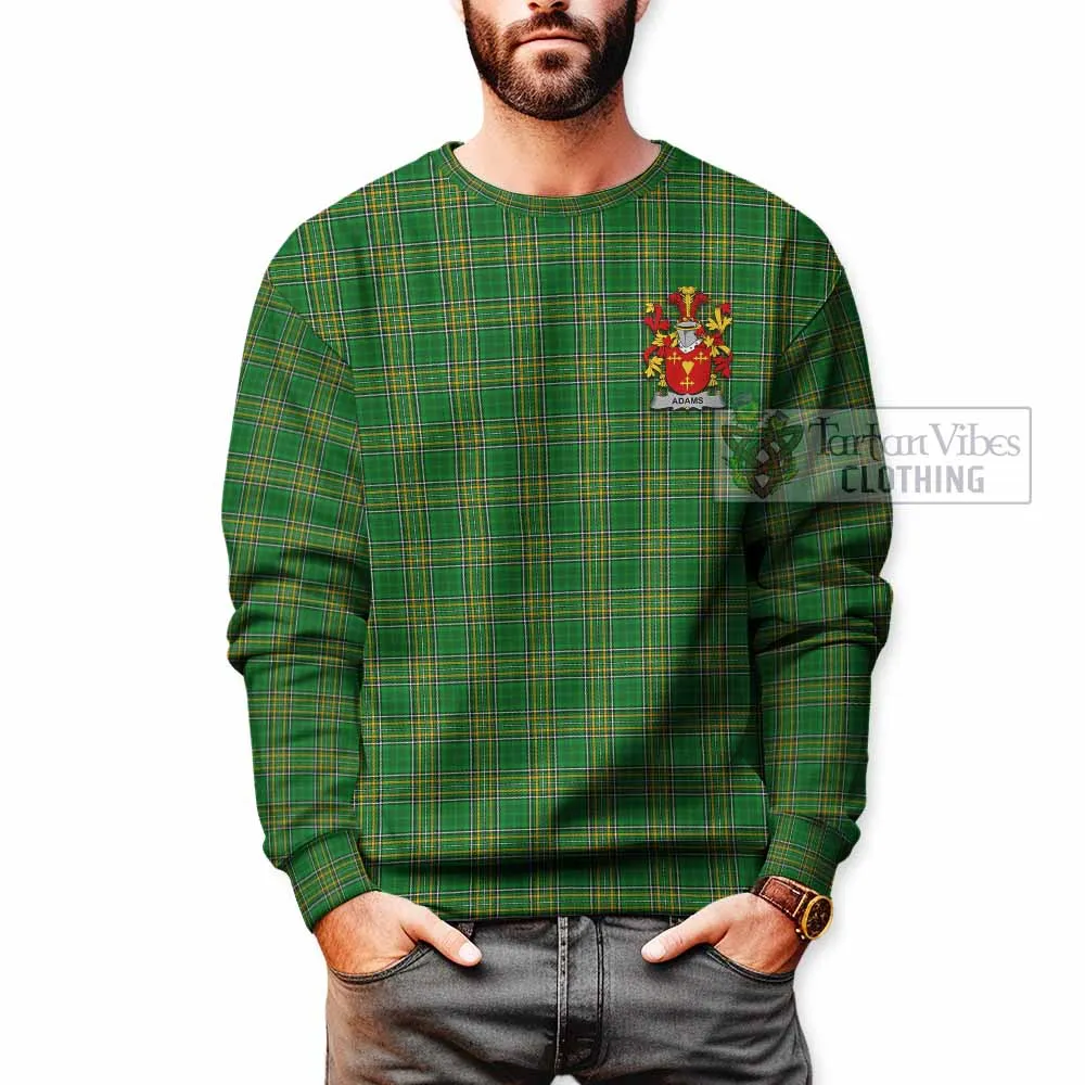 Adams Irish Clan Tartan Sweatshirt with Coat of Arms