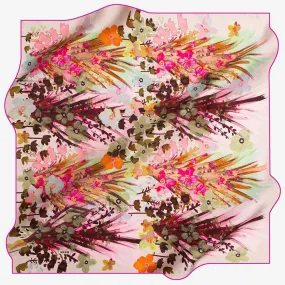 Aker Fiori Pink Silk Scarf