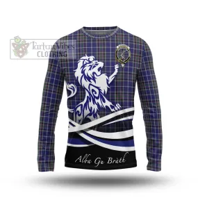 Alexander of Menstry Tartan Long Sleeve T-Shirt with Alba Gu Brath Regal Lion Emblem