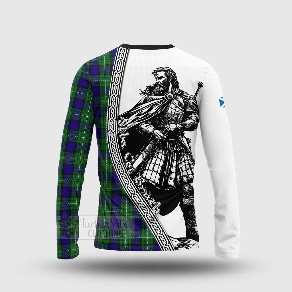 Alexander Tartan Clan Crest Long Sleeve T-Shirt with Highlander Warrior Celtic Style