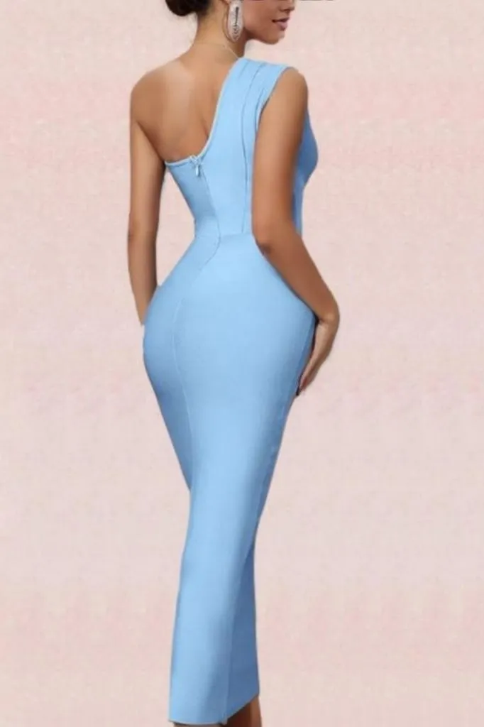 Ally Bodycon Midi Dress - Baby Blue