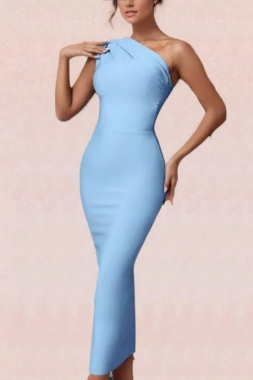 Ally Bodycon Midi Dress - Baby Blue