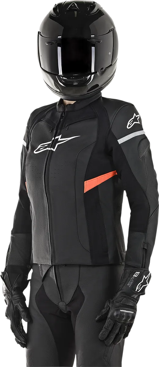 ALPINESTARS Stella Kira Leather Jacket - Black/Red - US 10 / EU 46 3112019-1030-46