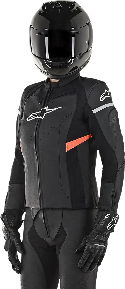 ALPINESTARS Stella Kira Leather Jacket -  Black/Red - US 12 / EU 48 3112019-1030-48