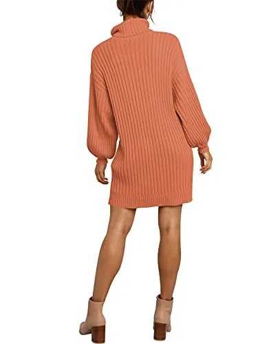 ANRABESS Women's Loose Baggy Turtleneck Batwing Sleeve Knit Fashion Long Pullover