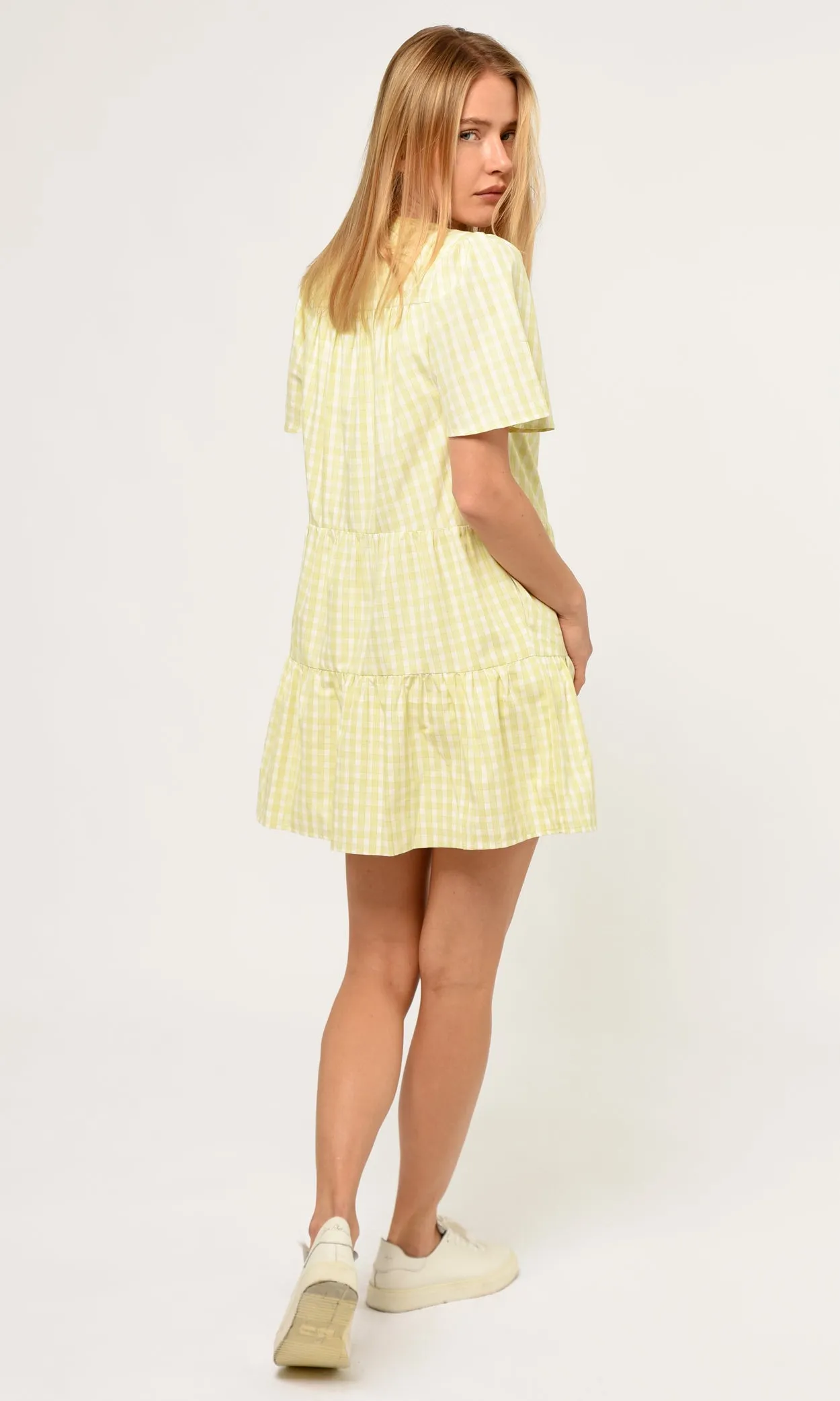 Ashlyn Gathered Gingham Dress