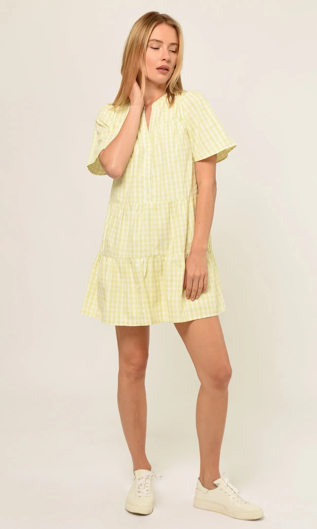 Ashlyn Gathered Gingham Dress