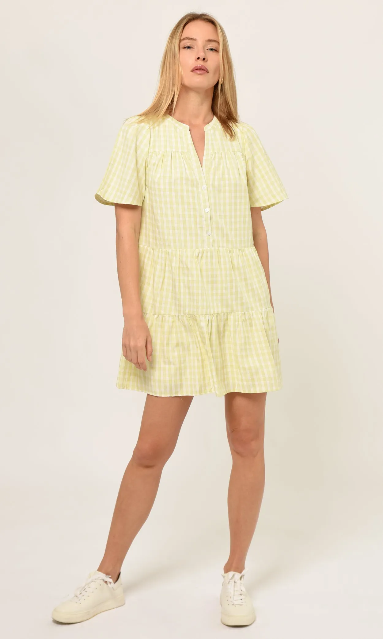 Ashlyn Gathered Gingham Dress