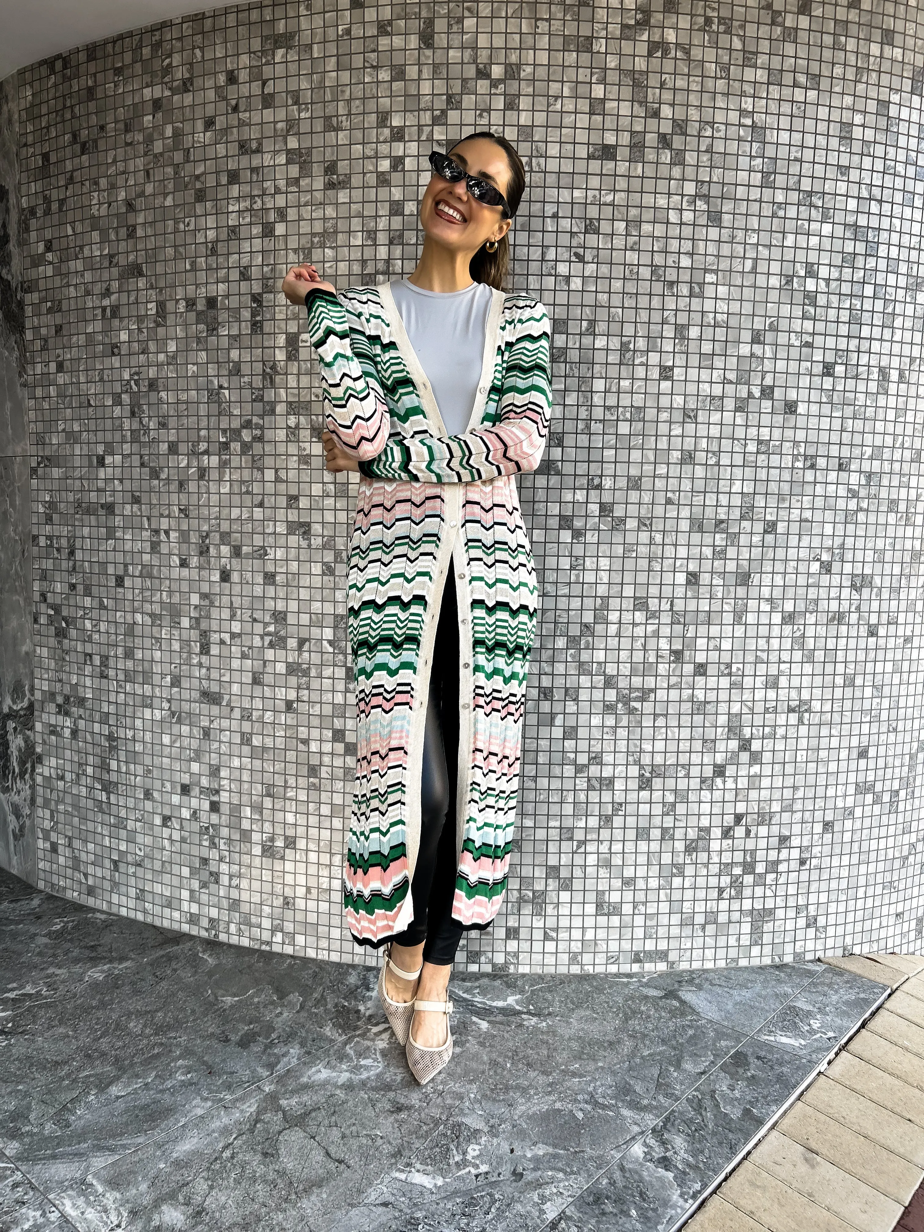 AZZURA Knit Cardy/Dress - Chevron