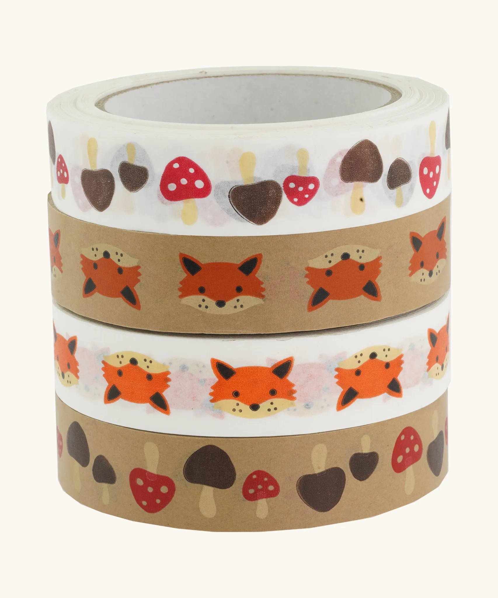 Babipur Kraft Eco Paper Tape - Mushrooms