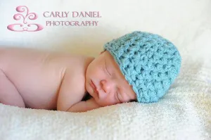 Baby Blue Newborn Beanie Hat