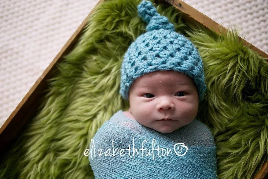 Baby Blue Newborn Knot Hat