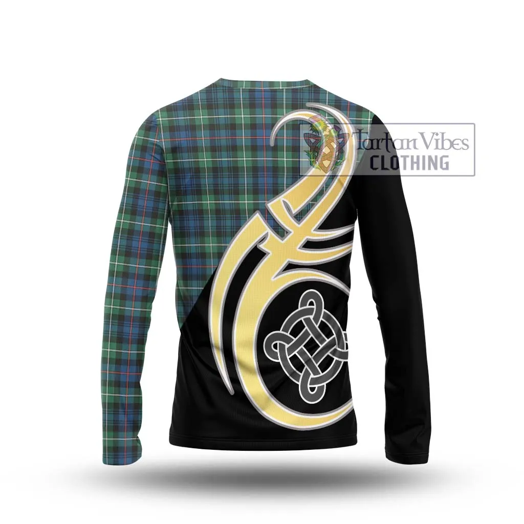 Baillie Ancient Tartan Long Sleeve T-Shirt with Family Crest and Celtic Symbol Style