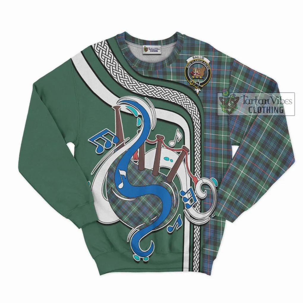 Baillie Ancient Tartan Sweatshirt with Epic Bagpipe Style