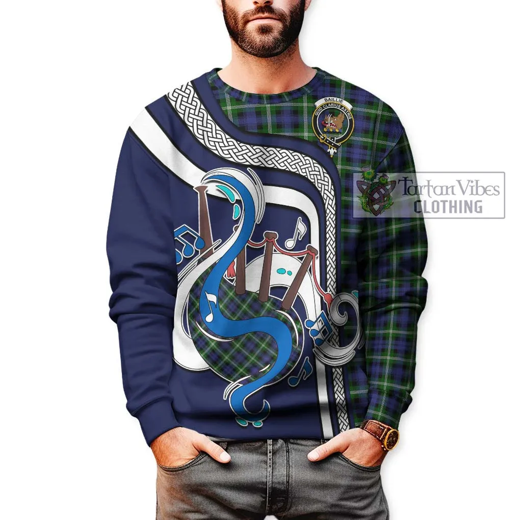 Baillie (Bailey) Tartan Sweatshirt with Epic Bagpipe Style