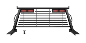 B&W Trailer Hitches PUCP7500BA B&W Custom Headache Rack w/ LED Brake, Turn, Tail Lights for Ford Trucks