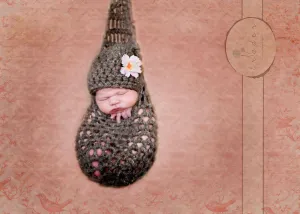 Barley Newborn Stork Sack Hat Set