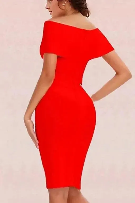 Bea Bandage Dress - Lipstick Red