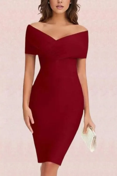 Bea Bandage Dress - Red Wine