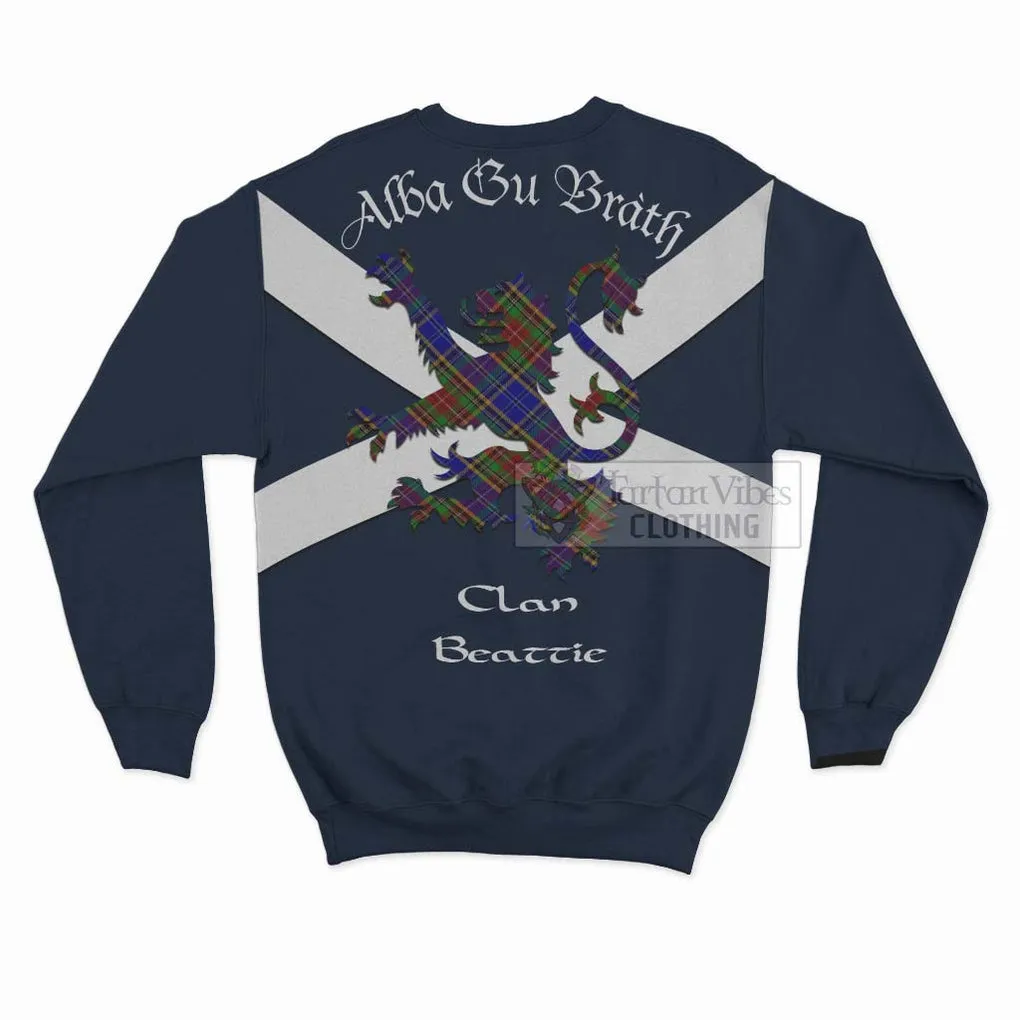 Beattie (Beatty) Tartan Lion Rampant Sweatshirt  Proudly Display Your Heritage with Alba Gu Brath and Clan Name