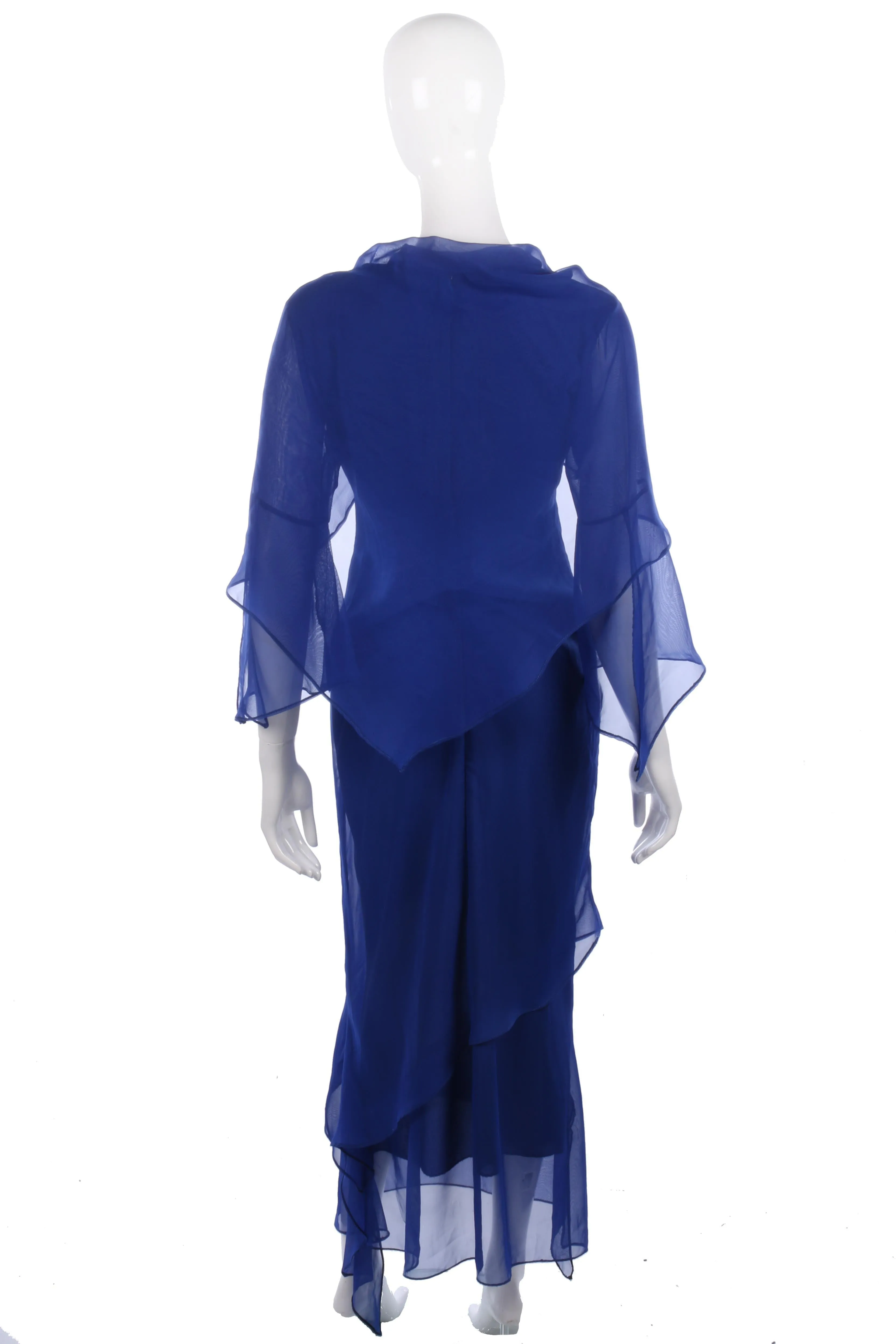 Beautiful blue handmade evening dress and shawl