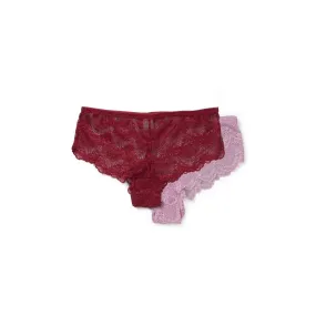 Beck Sondergaard - Lot de 2 Culottes Wave Lace Cassia Hipster - Mauve/Zinfandel