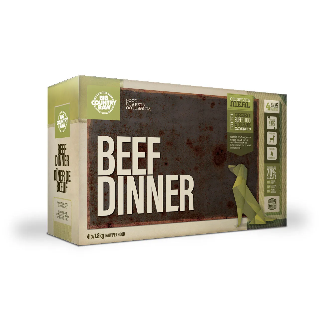 Big Country Raw - Beef Dinner Carton (4lb) - Frozen Product