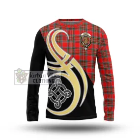 Binning Tartan Long Sleeve T-Shirt with Family Crest and Celtic Symbol Style