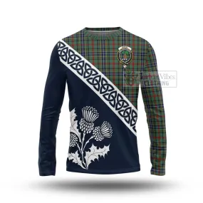 Bisset Tartan Long Sleeve T-Shirt Featuring Thistle and Scotland Map