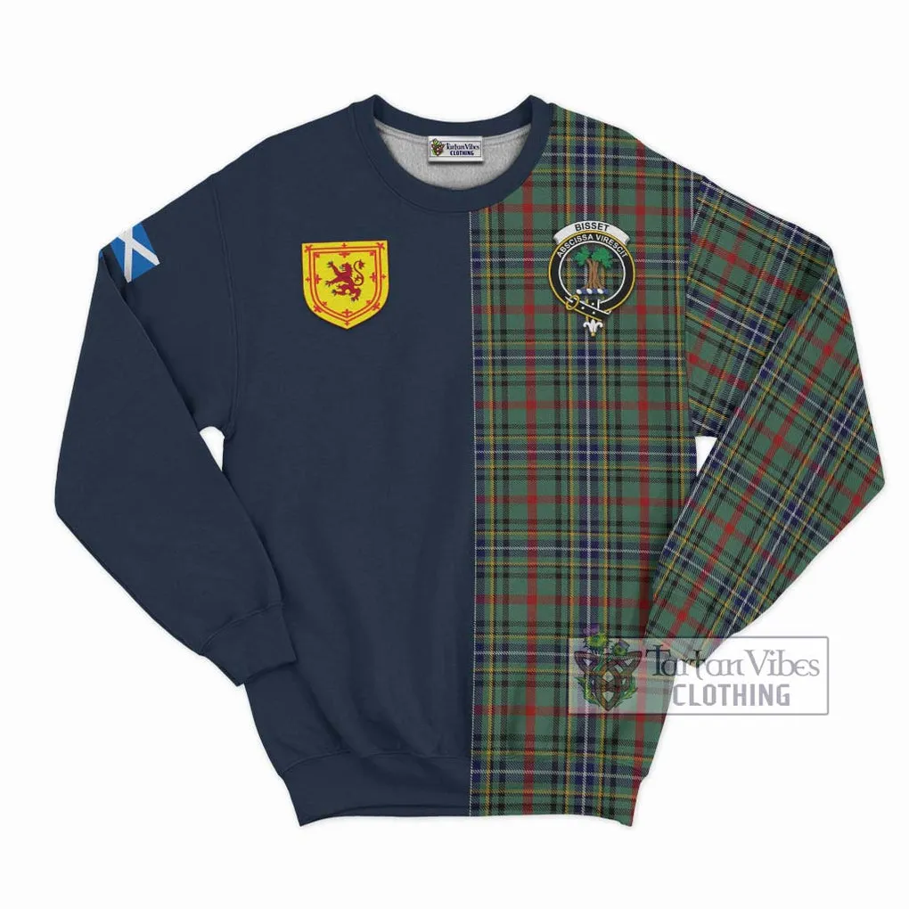 Bisset Tartan Sweatshirt Alba with Scottish Lion Royal Arm Half Style